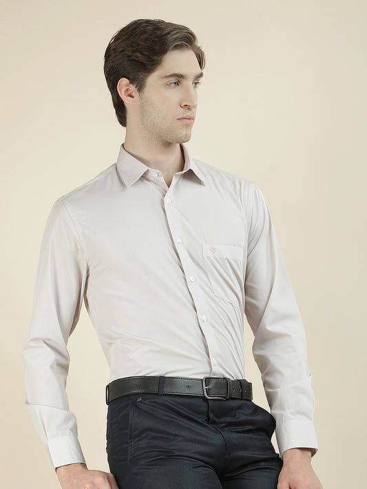 Formal Shirt for Men l Breathable & Soft with Color Fastness Regular Fit Cotton Blend Fabric Solid Pattern