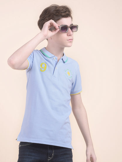 Casual T-Shirt for Boys l Breathable & Soft with Color Fastness Regular Fit Polo Neck Polycotton Fabric Printed Pattern