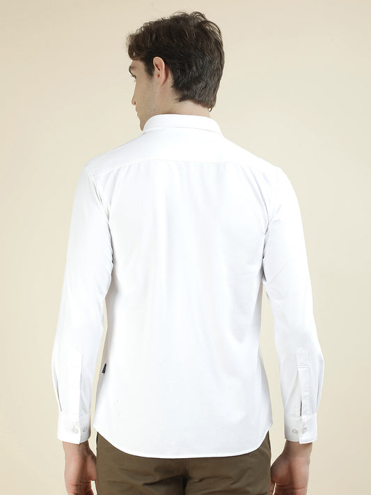 Casual Shirt for Men l Breathable & Soft with Color Fastness Slim Fit Polyester Fabric Self Design Pattern