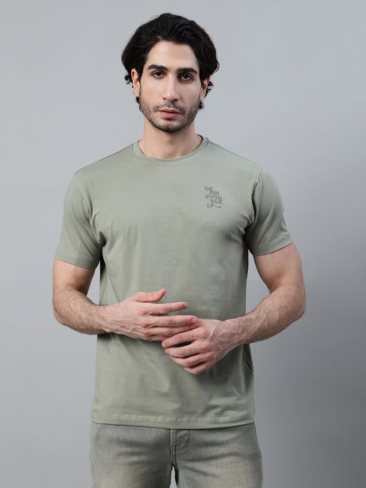T-Shirt for Men | Breathable & Soft with Color Fastness Regular Fit Round Neck Poly Cotton Fabric Printed Pattern