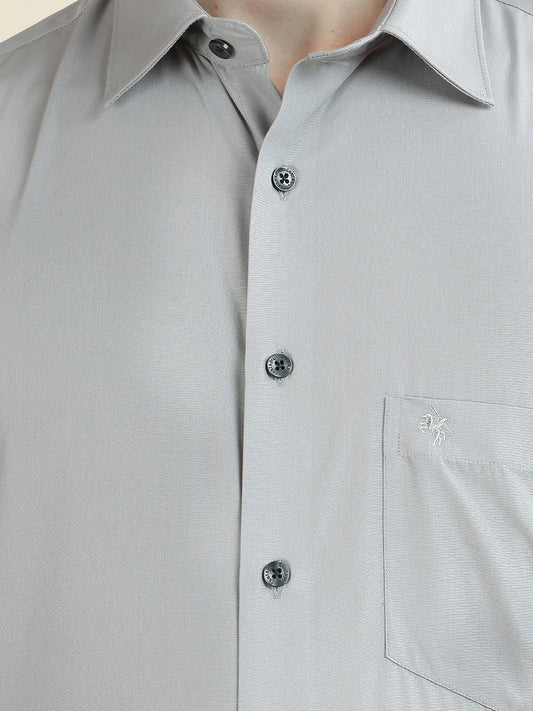 Formal Shirt for Men l Breathable & Soft with Color Fastness Regular Fit Cotton Blend Fabric Solid Pattern