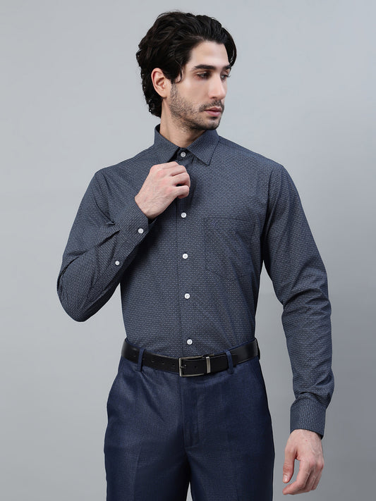 Formal Shirt for Men l Breathable & Soft with Color Fastness Regular Fit Spread Collar Neck Cotton Fabric Printed Pattern