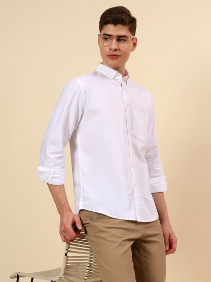 Shirt for Men | Breathable & Soft with Color Fastness Slim Fit Spread Collar Pure Cotton Fabric Solid Pattern