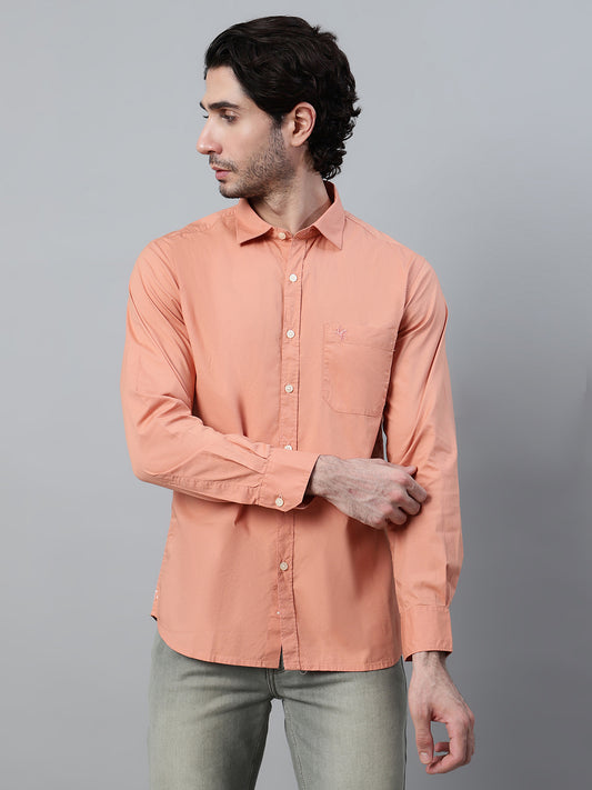 Casual Shirt for Men | Breathable & Soft with Color Fastness Regular Fit Spread Collar Neck Cotton Blend Fabric Solid Pattern