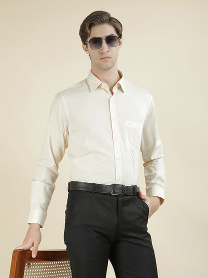 Formal Shirt for Men l Breathable & Soft with Color Fastness Regular Fit Pure Cotton Fabric Solid Pattern
