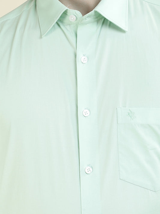 Formal Shirt for Men l Breathable & Soft with Color Fastness Slim Fit Cotton Blend Fabric Solid Pattern