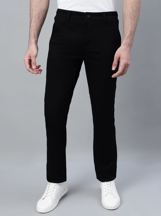Casual Trouser for Men | Breathable & Soft with Color Fastness Regular Fit Cotton Blend Fabric Solid Pattern Button Closure