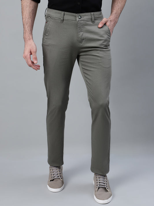 Casual Trouser for Men | Breathable & Soft with Color Fastness Regular Fit Cotton Blend Fabric Solid Pattern Button Closure