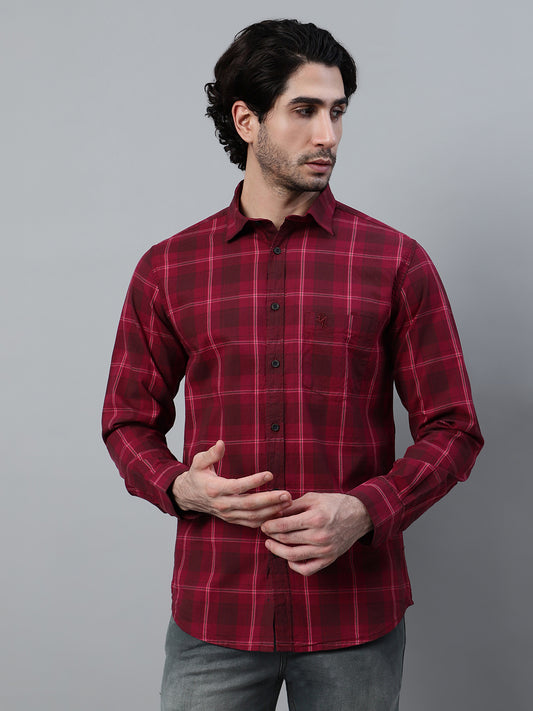 Casual Shirt for Men | Breathable & Soft with Color Fastness Regular Fit Spread Collar Neck Cotton Fabric Checkered Pattern