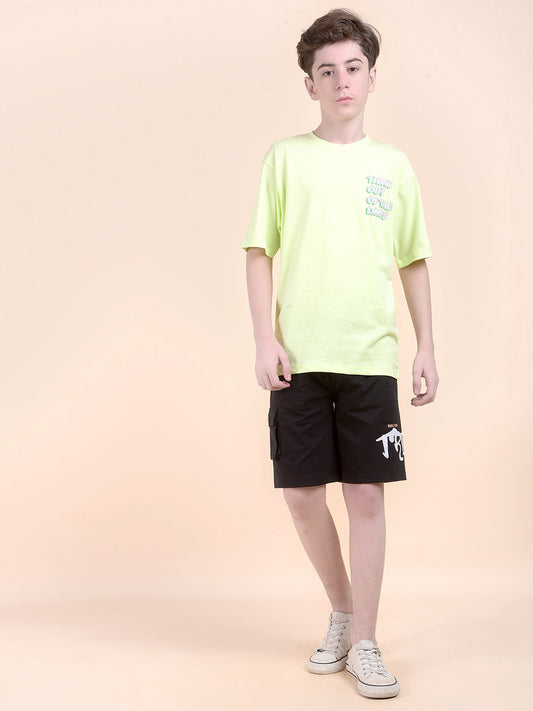 Casual Bermuda for Boys l Breathable & Soft with Color Fastness Regular Fit Cotton Blend Fabric Drawstring Closure Printed Pattern