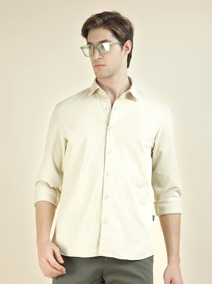 Casual Shirt for Men l Breathable & Soft with Color Fastness Slim Fit Polyester Fabric Self Design Pattern