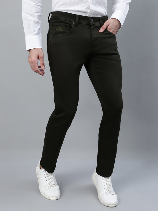 Casual Trouser for Men | Breathable & Soft with Color Fastness Regular Fit Cotton Blend Fabric Solid Pattern Button Closure