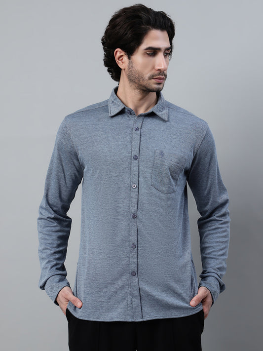 Casual Shirt for Men | Breathable & Soft with Color Fastness Regular Fit Spread Collar Neck Poly Cotton Fabric Solid Pattern