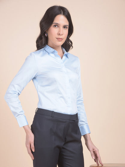 Formal Shirt for Women l Breathable & Soft with Color Fastness Slim Fit Cotton Fabric Solid Pattern