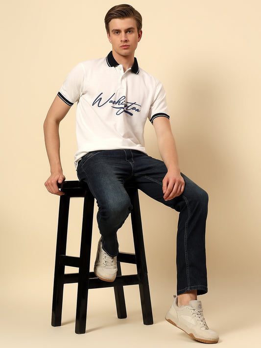 Denim Jeans for Men | Breathable & Soft with Color Fastness Straight Fit Poly Cotton Fabric Solid Pattern Button Closure