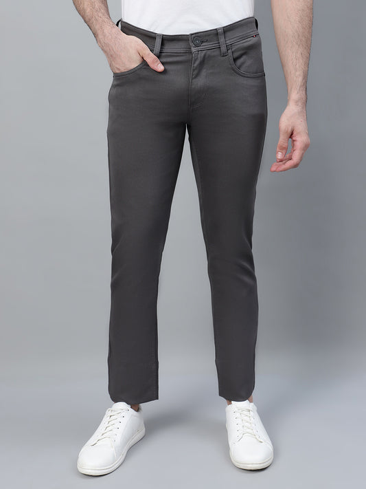 Casual Trouser for Men | Breathable & Soft with Color Fastness Regular Fit Cotton Blend Fabric Solid Pattern Button Closure