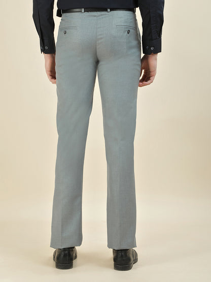 Formal Trouser for Men | Breathable & Soft with Color Fastness Regular Fit Cotton Blend Fabric Solid Pattern Hook & Bar Closure