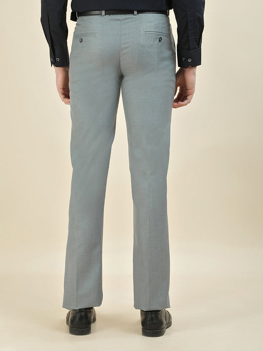 Formal Trouser for Men | Breathable & Soft with Color Fastness Regular Fit Cotton Blend Fabric Solid Pattern Hook & Bar Closure