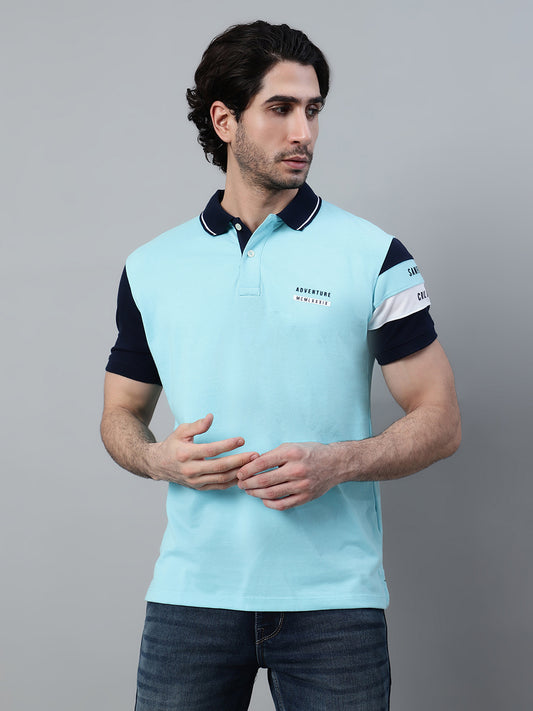T-Shirt for Men | Breathable & Soft with Color Fastness Regular Fit Polo Neck Poly Cotton Fabric Solid Pattern
