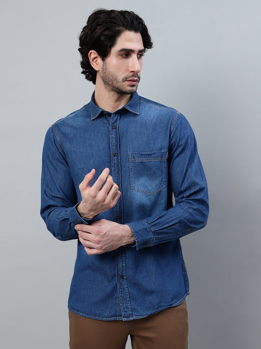 Casual Shirt for Men | Breathable & Soft with Color Fastness Regular Fit Spread Collar Neck Cotton Fabric Solid Pattern