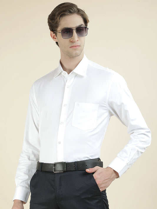 Formal Shirt for Men l Breathable & Soft with Color Fastness Regular Fit Pure Cotton Fabric Self Design Pattern