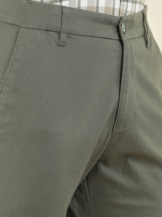 Casual Trousers for Men l Breathable & Soft with Color Fastness Regular Fit Cotton Blend Fabric Solid Pattern