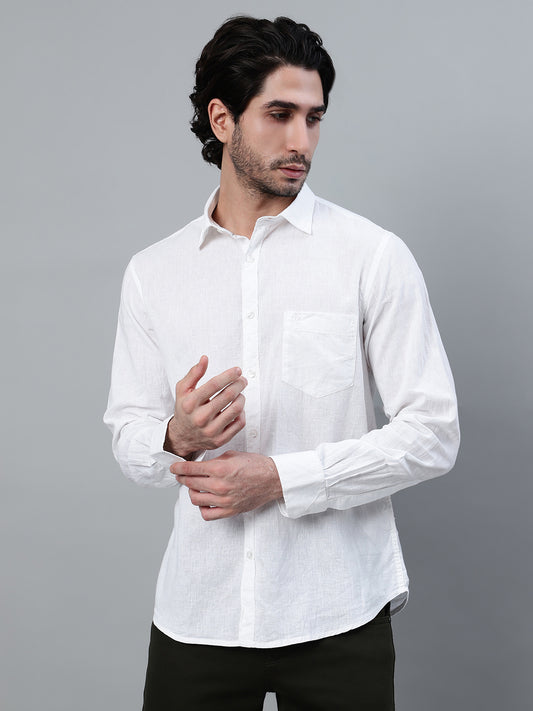 Casual Shirt for Men | Breathable & Soft with Color Fastness Regular Fit Spread Collar Neck Cotton Fabric Solid Pattern