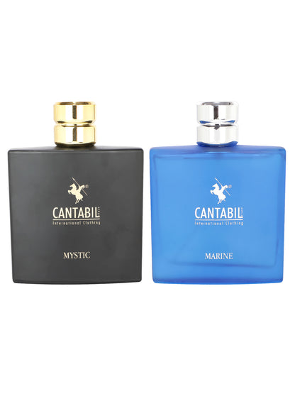 Cantabil Luxury Long Lasting Mystic & Marine Perfume for Men & Women | 2x100ml with Lemon, Jasmine & Musk | Eau De Parfum