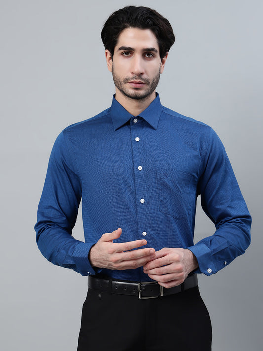 Formal Shirt for Men l Breathable & Soft with Color Fastness Regular Fit Spread Collar Neck Giza Cotton Fabric Solid Pattern
