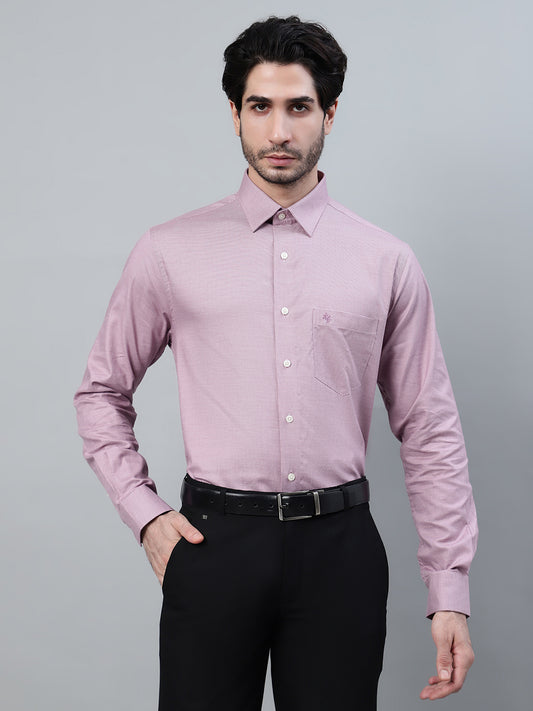 Formal Shirt for Men l Breathable & Soft with Color Fastness Regular Fit Spread Collar Neck Cotton Fabric Self Design Pattern