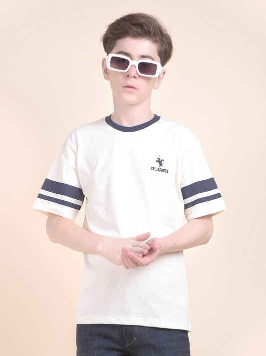 Casual T-Shirt for Boys l Breathable & Soft with Color Fastness Regular Fit Round Neck Polycotton Fabric Printed Pattern