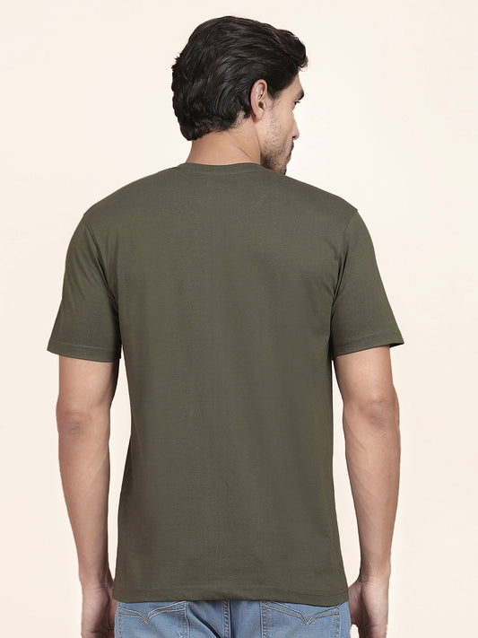T-Shirt for Men | Breathable & Soft with Color Fastness Regular Fit Round Neck Poly Cotton Fabric Solid Pattern