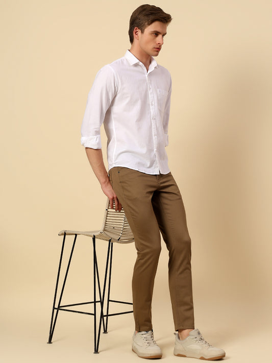 Shirt for Men | Breathable & Soft with Color Fastness Slim Fit Spread Collar Pure Cotton Fabric Solid Pattern