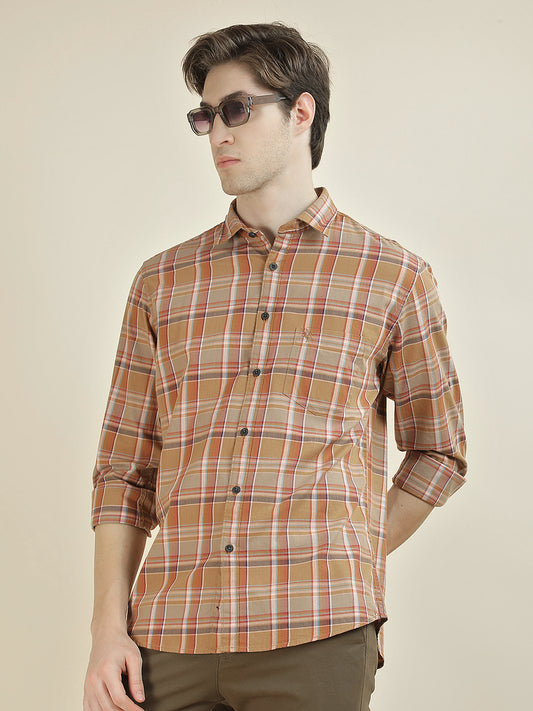 Casual Shirt for Men l Breathable & Soft with Color Fastness Slim Fit Pure Cotton Fabric Checkered Pattern