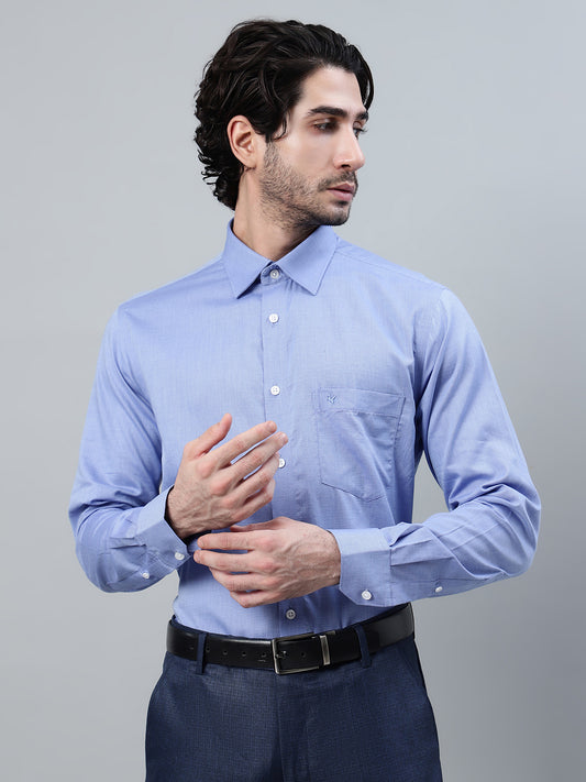 Formal Shirt for Men l Breathable & Soft with Color Fastness Regular Fit Spread Collar Neck Giza Cotton Fabric Solid Pattern