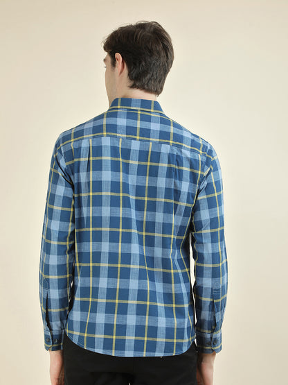Casual Shirt for Men l Breathable & Soft with Color Fastness Slim Fit Pure Cotton Fabric Checkered Pattern