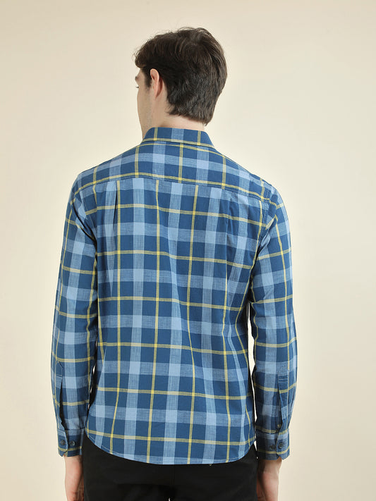 Casual Shirt for Men l Breathable & Soft with Color Fastness Slim Fit Pure Cotton Fabric Checkered Pattern