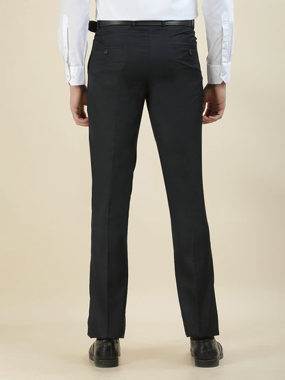 Formal Trouser for Men | Breathable & Soft with Color Fastness Regular Fit Cotton Blend Fabric Solid Pattern Hook & Bar Closure