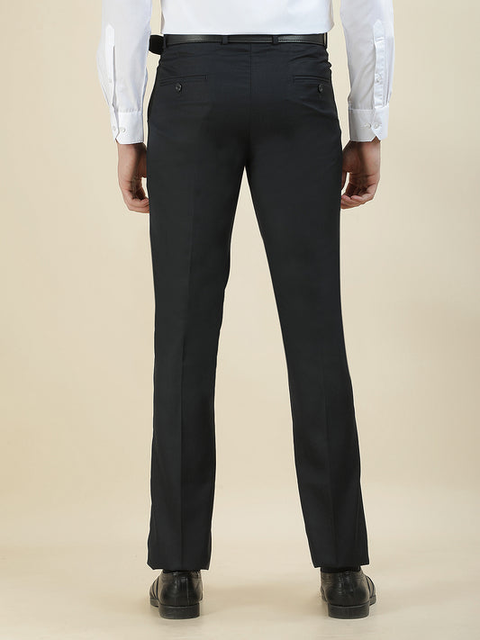 Formal Trouser for Men | Breathable & Soft with Color Fastness Regular Fit Cotton Blend Fabric Solid Pattern Hook & Bar Closure