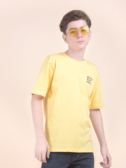 Casual T-Shirt for Boys l Breathable & Soft with Color Fastness Regular Fit Round Neck Polycotton Fabric Printed Pattern
