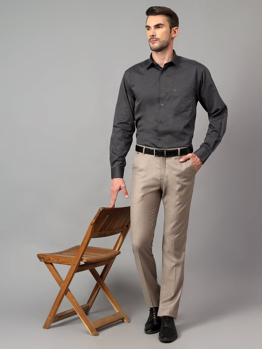 Formal Trouser for Men | Breathable & Soft with Color Fastness Regular Fit Terry Rayon Fabric Self Design Pattern Hook & Eye Closure