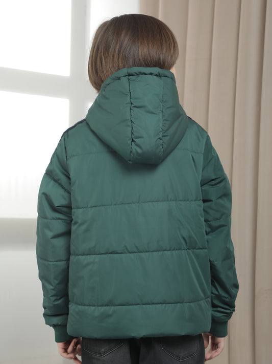 Casual Jacket for Boys l Breathable & Soft with Color Fastness Regular Fit Hooded Neck Nylon Fabric Solid Pattern