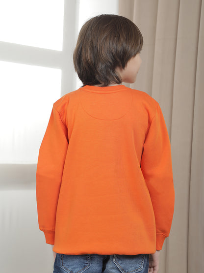 Casual Sweatshirt for Boys l Breathable & Soft with Color Fastness Regular Fit Round Neck Fleece Fabric Printed Pattern