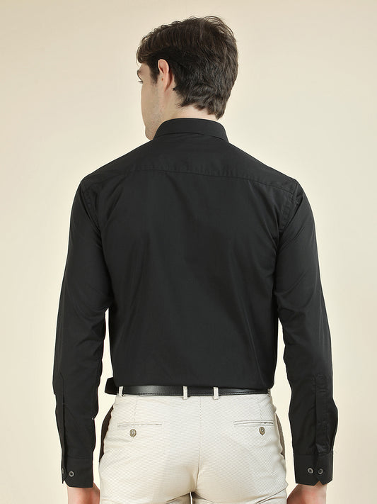 Formal Shirt for Men l Breathable & Soft with Color Fastness Regular Fit Cotton Blend Fabric Solid Pattern