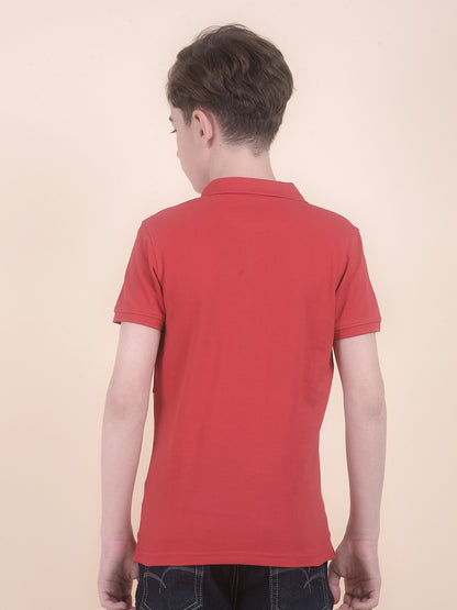 Casual T-Shirt for Boys l Breathable & Soft with Color Fastness Regular Fit Polo Neck Polycotton Fabric ColourBlocked Pattern