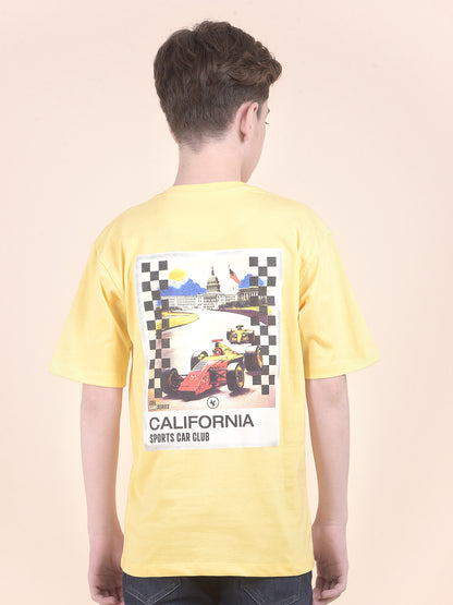 Casual T-Shirt for Boys l Breathable & Soft with Color Fastness Regular Fit Round Neck Polycotton Fabric Printed Pattern