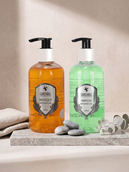 Cantabil Luxury Impulse & Mystique Body Wash Shower Gel for Men & Women | Pack of 2 x 200ml Each | Deep Cleansing, Hydrating, Moisturising | Suitable for All Skin Types