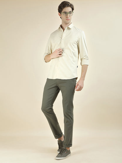 Casual Shirt for Men l Breathable & Soft with Color Fastness Slim Fit Polyester Fabric Self Design Pattern