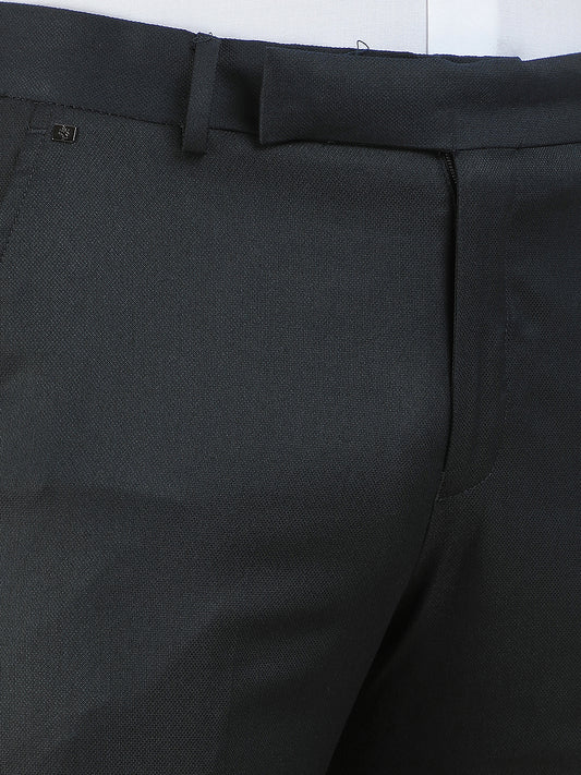 Formal Trouser for Men | Breathable & Soft with Color Fastness Regular Fit Cotton Blend Fabric Solid Pattern Hook & Bar Closure