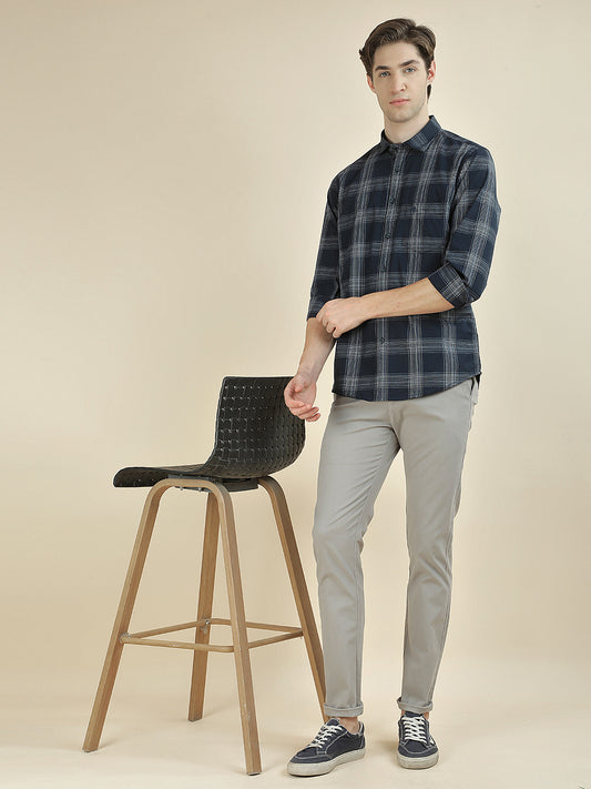 Casual Trousers for Men l Breathable & Soft with Color Fastness Regular Fit Cotton Blend Fabric Solid Pattern